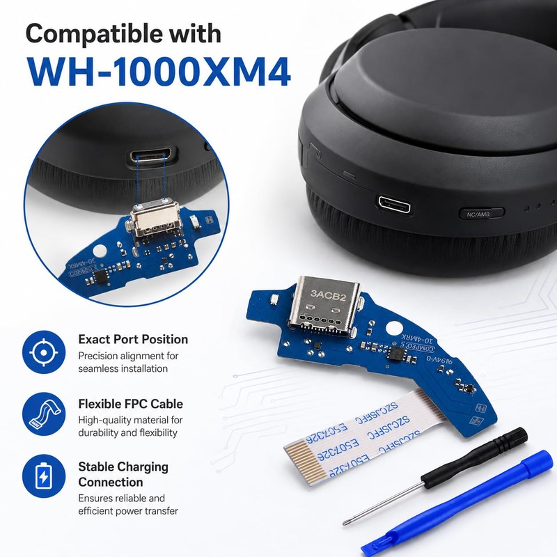USB C Charging Port Replacement Kit for Sony