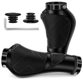 GOUNNU Fahrradgriffe Fahrrad Ergonomisch, Rutschfester und Stoßdämpfend FahrradGriffe, Lenker Griffe Doppel-Lock-On-Design für 22,2 mm Fahrrad, BMX Rennrad, E-Bike (schwarz（130mm+130mm）)
