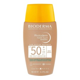 Protector Solar Facial Bioderma Photoderm Nude Touch Mineral FPS 50+ Color Brun Brown 40ml