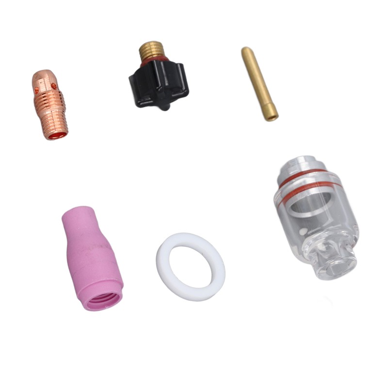 6Pcs TIG Welding Accessory Set 4# Ceramic Nozzle 2.4mm Electrode