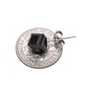 6 MM Onyx Black Crystal Cube Studs Stainless Steel Earrings