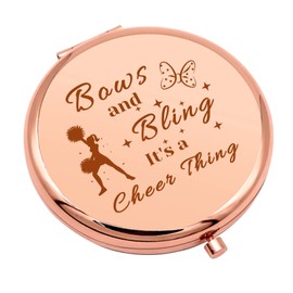 Cheerleading Gift Cheer Gifts for Girls Sister Compact Makeup Mirror for Cheer Friend Cheerleader Gifts for Team Cheer Coach Appreciation Gifts Folding Makeup Mirror Birthday Retirement Gifts