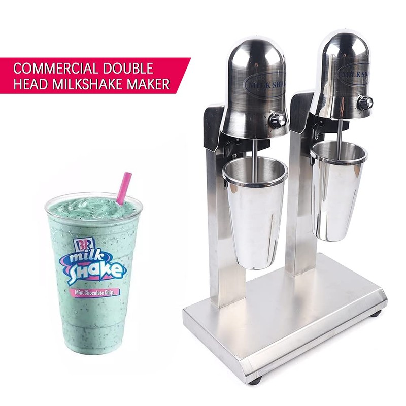 DYRABREST Household Milkshake Maker,Soft Ice Cream Maker Stainless Steel Blender-Double