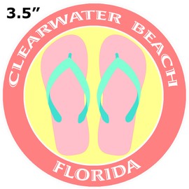 Athena Brands Flip Flops Clearwater Beach Florida - Car Truck Window Bumper Sticker Decal - Lobster Claw Red