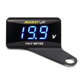 Norxi Motorcycle Voltmeter, Waterproof, Voltmeter, For Motorcycles, Scooters, Small Voltmeter, Voltage 12V, Low Voltage Alarm Function