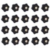 20 PCS 8 Star Knobs M8 Hexagon Threaded Through Hole