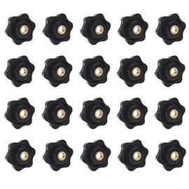 20 PCS 8 Star Knobs M8 Hexagon Threaded Through Hole Knobs 32mm Clamping Handle Tightening Screw Knob Thru Hole Star Knobs Nuts for Fixtures Workbenches Umbrella Base (M8, 20 Pack)