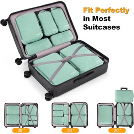 Velaybor 8 Set Compression Packing Cubes for Travel, Waterproof Luggage Organizers, Suitcase Organizer Set for Carry-On & Checked Baggage, Travel Accessories for Men & Women