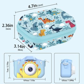 Leayjeen Kids Digital Camera Case, Compatible with Cocopa/Hangrui/Gofunly/TIATUA/Mgaolo/HiMont/DRLEBE/YunLone, for 3-12 Year Old Kids Easter Toy Gifts (Case Only) Blue Dinosaur