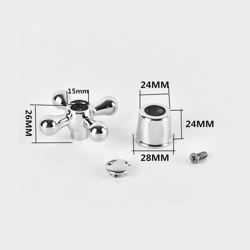 VOANZO Plum Cross Wheel Handle Faucet Switch for Bathroom Kitchen