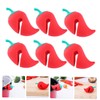 WOONEKY 6pcs Pepper Shaped Boil Lifters Heat-Resistant Pot Spill Stoppers