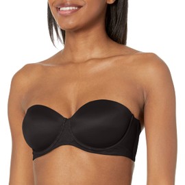 Bali Women's One Smooth U Strapless, Ultimate Stay in Place, 7-Way Multiway Underwire Bra, Full Coverage, Black, 38DD