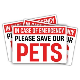 SUNHADO Save Our Pets Emergency Rescue Sticker Fire Safety Alert for Dog Cat Home Window Door First Responder Warning Sign Pet Inside Gag Gift Waterproof Vinyl Stickers for Emergency Danger