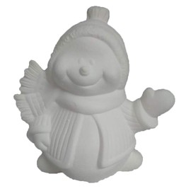 Curley Snowman 6" Ceramic Bisque, Ready to Paint