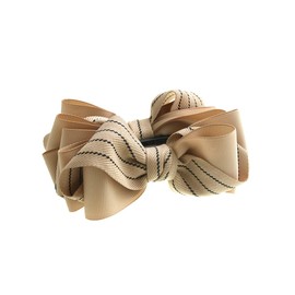 VINGTAINE H7223-BE- Stitching, Striped, Mixed Ribbon, Banana Clip, Simple, Adult, Cute, Office, Easy to Bulk Hair Accessories, Hair Accessories