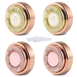 Facial Hair Remover Replacement Heads - Ablerv Flawless Replacing Blades for Good Finishing and Well Touch for Upper Lip,Chin,Cheeks and Sideburns, 18K Gold-Plated As Seen On TV - Count 5