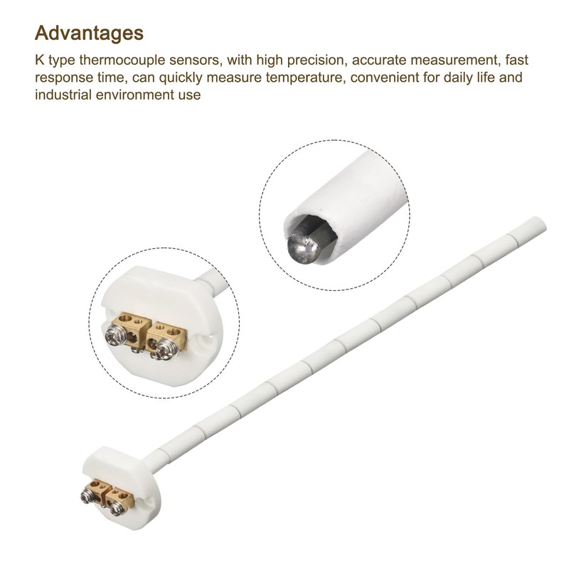 MECCANIXITY 12" K Type Ceramic Kiln Furnace Probe Thermocouple Sensor