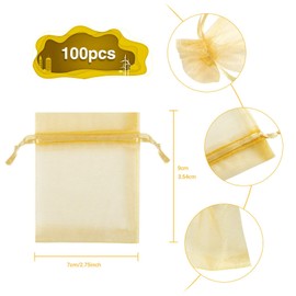 FACATH 100PCS Premium Sheer Organza Bags (Red)