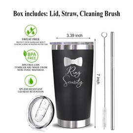 Ring Security Engraved Stainless Steel Tumbler - Cup For Ring Bearer Proposal - Ring Bearer - Will You Be My Ring Bearer - Wedding Day Favor - Toddler Or Little Boy Gift Ideas From Bride And Groom