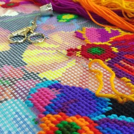 Colors of Night. Needlepoint Kit. Throw Pillow 16×16 Inches. Printed Tapestry Canvas, European Quality