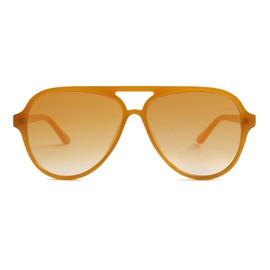 SOJOS Classic Polarized Aviator Sunglasses Womens Mens Retro Double Bridge Aviators SJ2201, Orange/Gradient Yellow