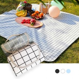Large Checkered Waterproof Portable Picnic Mat - Versatile & Multi-purpose 100x150 (1+1)/Blue Check (Discontinued)