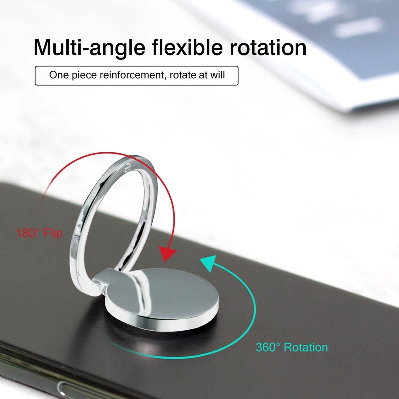 [2 Pack] Round Ultra-thin Cell Phone Ring Holder Stand,360 Degree