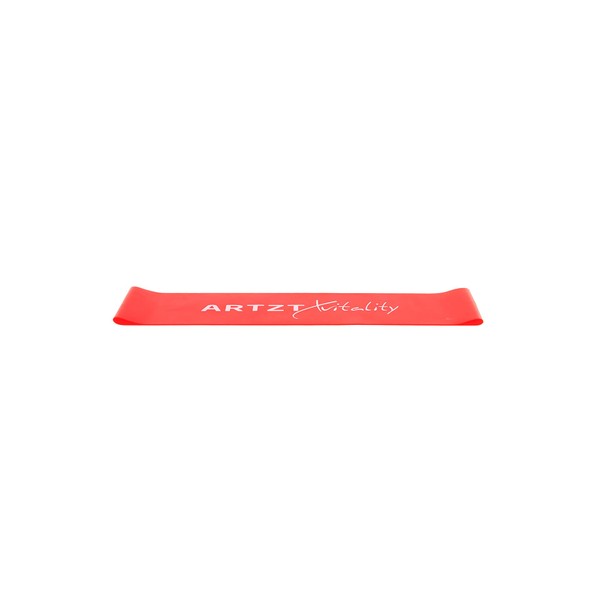 ARTZT vitality Theraband Rubber Band, Mini Band Fitness Band for Training Arms, Legs, Buttocks and Stomach, Sports Band Available in 5 Strengths, Red, Medium, One Size