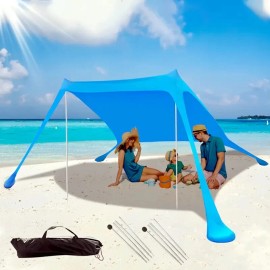 Beach Tents Portable Sun Shade Canopy UPF 50+ Outdoor Sun Shelter with Sandbag