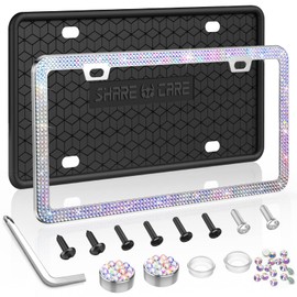 QiqaMole 1 Pack Silicone License Plate Frame, Front Back License Plate Cover, License Plate Bracket Holder Rust-Proof, Rattle-Proof, Weather-Proof for US and CA Standard Car (Red)