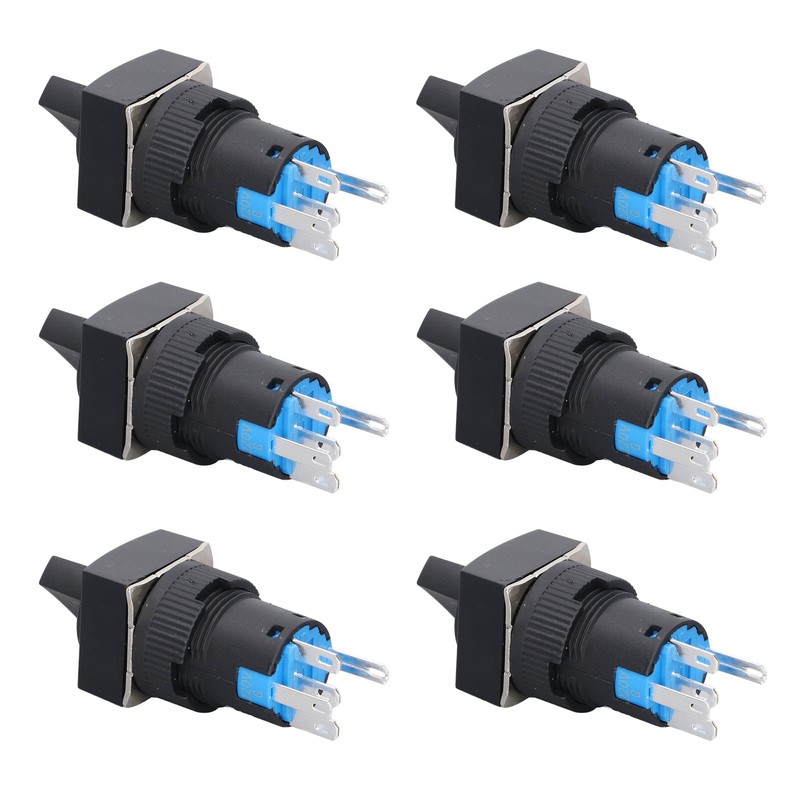 25Pcs Rotary Switch Knob 2 Position Self Locking Square Selector