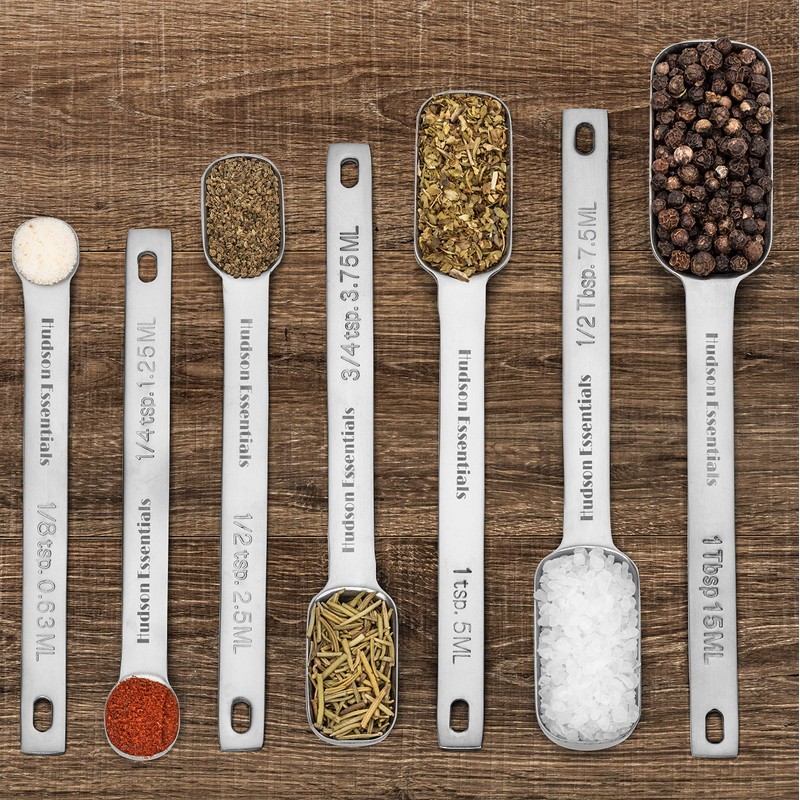 Hudson Essentials Stainless Steel Measuring Spoons Set for Dry or