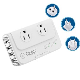 Ceptics Voltage Converter, Convert 220V to 110V, Type H, C, G