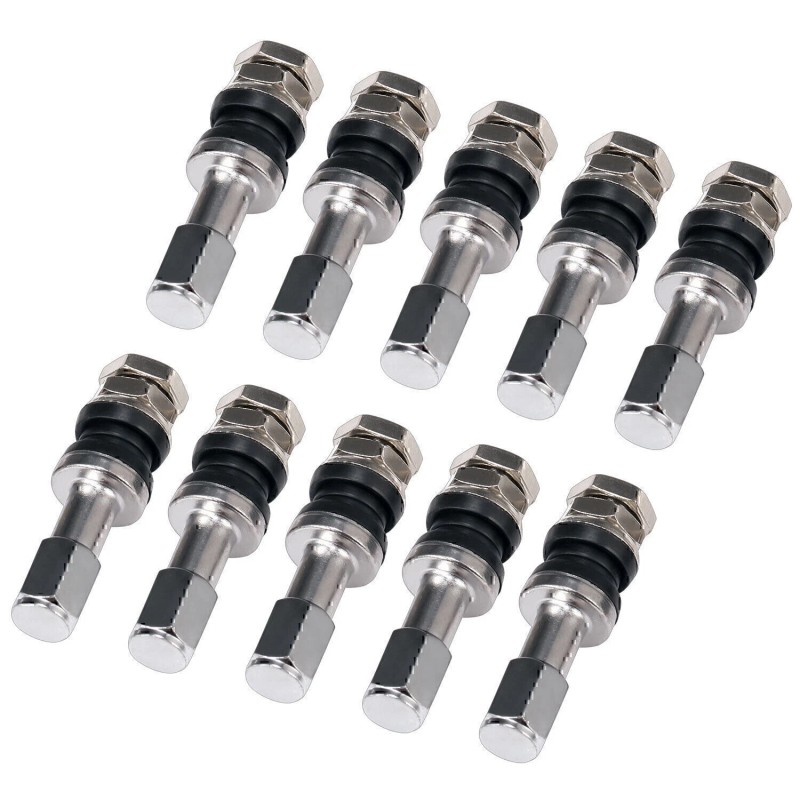GEARZAAR 10x Stainless Steel Wheel Tire Valve Stems Hight Pressure