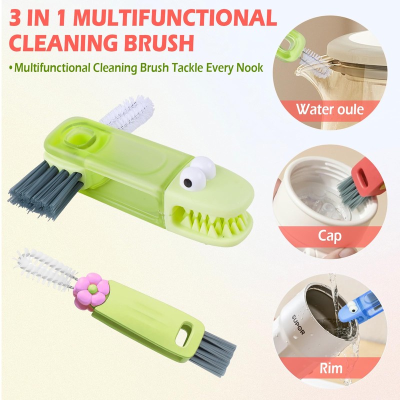 6 Pack 3 in 1 Cup Lid Gap Cleaning Brush
