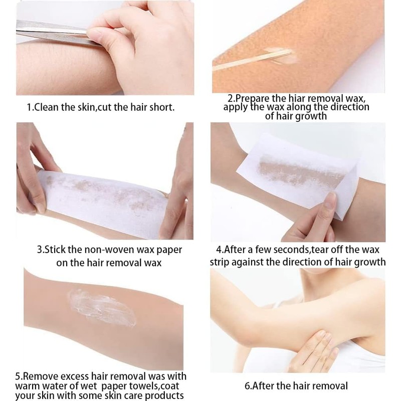 100 Wax Strips Papers Hair Removal Strips Legs Brazilian Wax