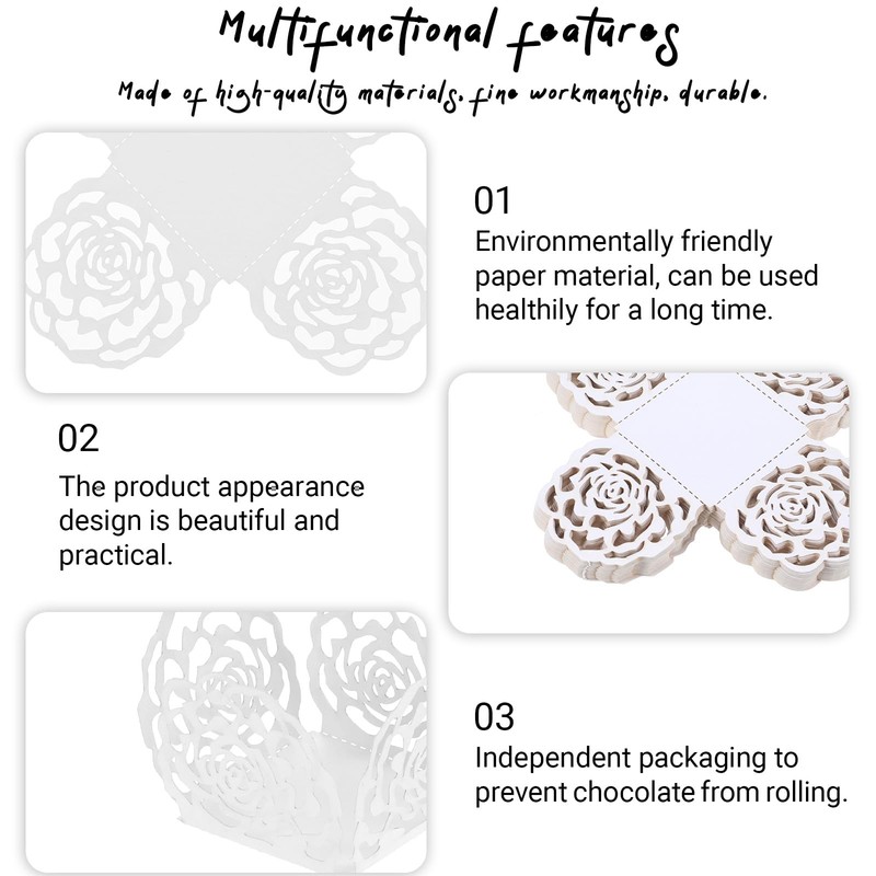 50 PCS Chocolate Candy Cups, Paper Truffle Cups Flower Truffle