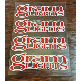 Red JDM New 4pc Sticker Decals 16-19 inch Rims Wheels Rays Gram Lights Sticker