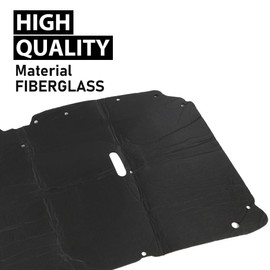 LQI Hood Insulation Pad with Clips Compatible with Ford F250 F350 F450 Super Duty 1999-2007, Fit Ford Excursion 2000-2007 Black 1pc Fiberglass Hood Insulation Pad