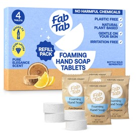 Fab Tab Foaming Hand Soap Kit - Natural Hand Soap - Bathroom Hand Wash - Plant-Based - No Harsh Chemicals - Variety scents - 4 Pack. Makes 4 x 11.9 fl oz (Bottle Not Included)