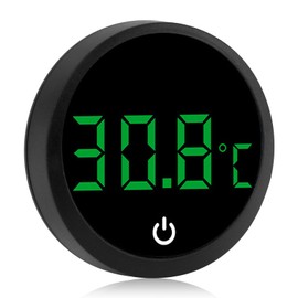 Mini Digital Aquarium Thermometer, High Precision 0.1°C Fish Tank Thermometer with LED Display, Energy Saving Stick-On Temperature Monitoring for Tropical Fish, Reptile and Turtle Tanks (Black)