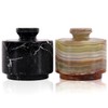MARBLOUS KRAFTS Marble Salt Cellar 3" Inch Black Zebra &