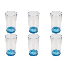 Abode Homewares Color Base Premium Acrylic Drinkware Indoor/Outdoor, Jumbo Stacking Beverage, Blue, 24oz, Set of 6