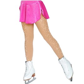 GLMSeggs Figure Skating Tights Ski Skating Ice Skating Stockings Roller Skates Ice Skates Warm Socks for Children and Adults with Buckle Stockings, Over the Boot With Crystals