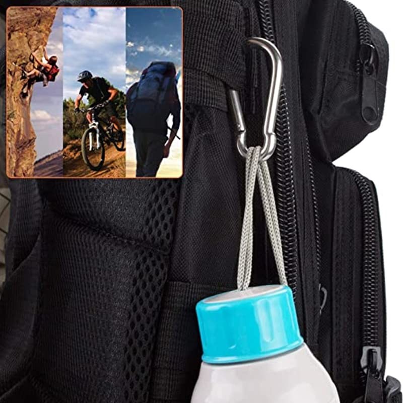 10PCS Premium Stainless Steel Snap Hook Carabiner Ring Screw Keychain