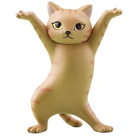 genkigold Cute Cat Pen Holder Set - Cute Gifts Kawaii Funny Desk Decoration Room Decor Finger Balance Exercise Tools for Cat Lovers - Yellow, 1 Piece