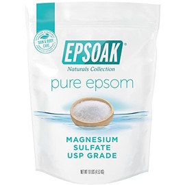 Epsoak Epsom Sal 10 libras Sulfato de magnesio USP, Blanco, 10 lb. Bulk Bag