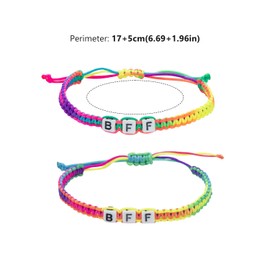 ALLY-MAGIC Friendship Bracelet, 2PCS Best Friends Bracelets Friendship Gifts for Women Girls Colorful BFF Braided Bracelet Long Distance Matching Bracelet for Friends Christmas Birthday Gift Y7QCSS
