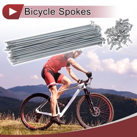 Motoforti 36 Set 12G Bicycle Spokes 171mm Bike Wheel Spokes 45 Steel Galvanized Silver Tone