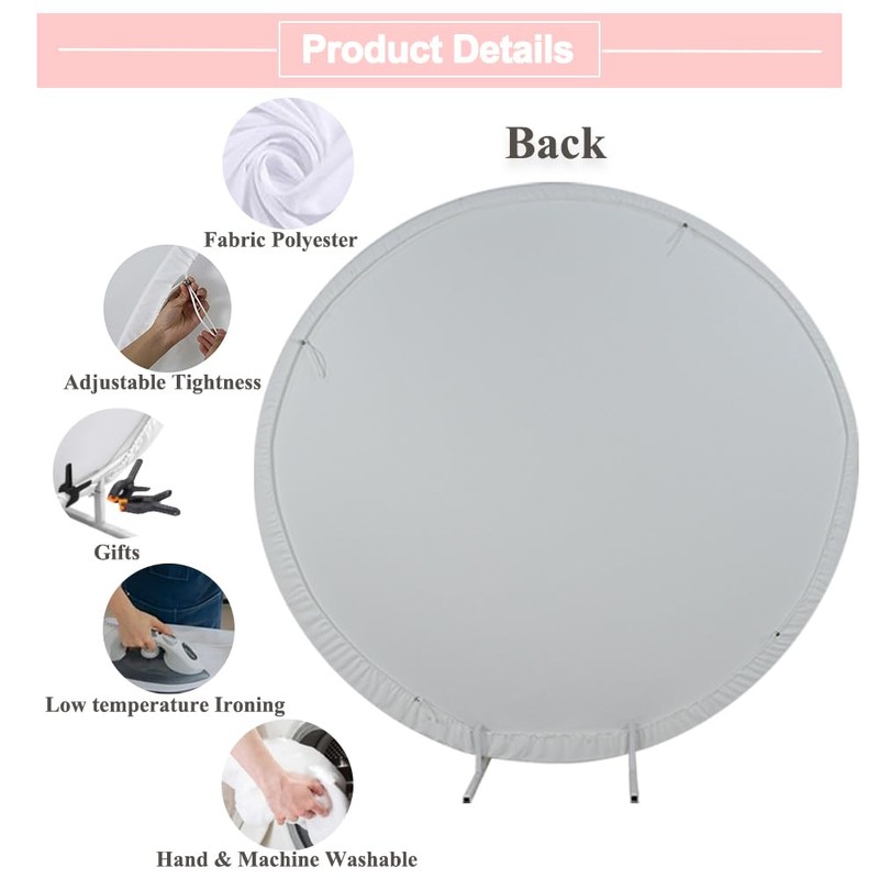 OERJU Silver Round Backdrop Cover Luxurious Silver Glittering Starlight Photography